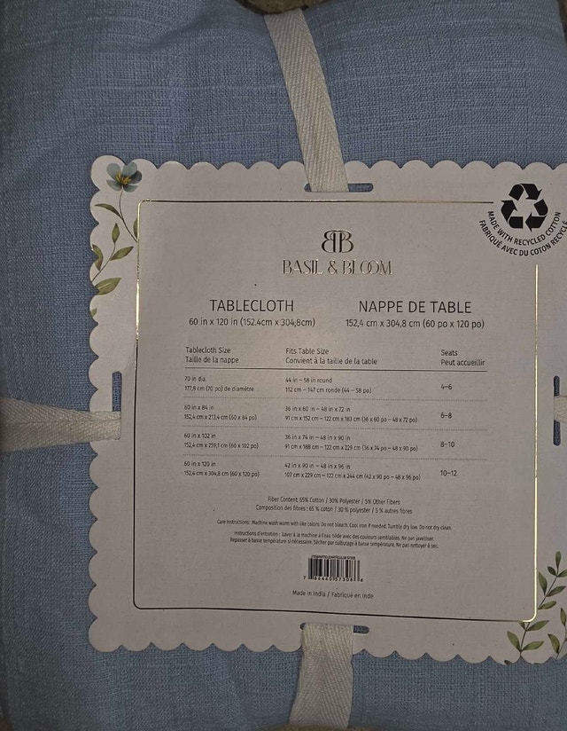 Basil & Bloom Tablecloth (New) - photo 2