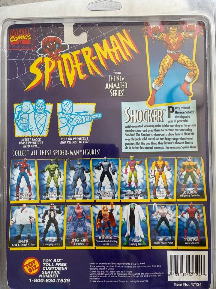 Shocker Spider-Man Animated Series Toy Biz 1994 Action Figure - photo 2