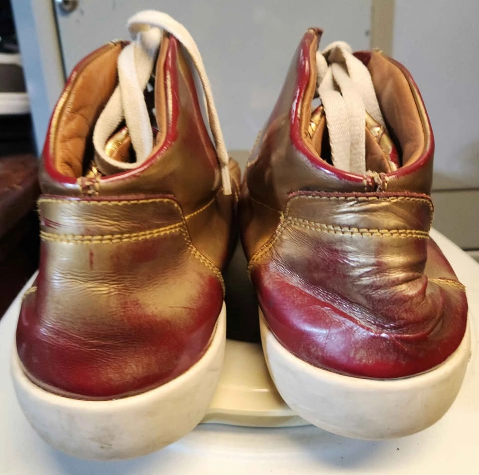 Bally Mens Eroy Red / Gold Patten Leather High Tops Sneakers - photo 4