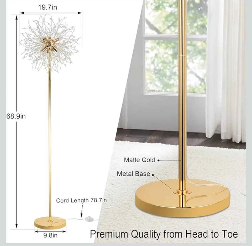 Gold Crystal Floor Lamp - photo 2