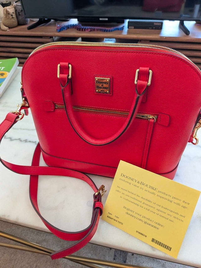 Saffiano Domed Zip Satchel by Dooney & Bourke