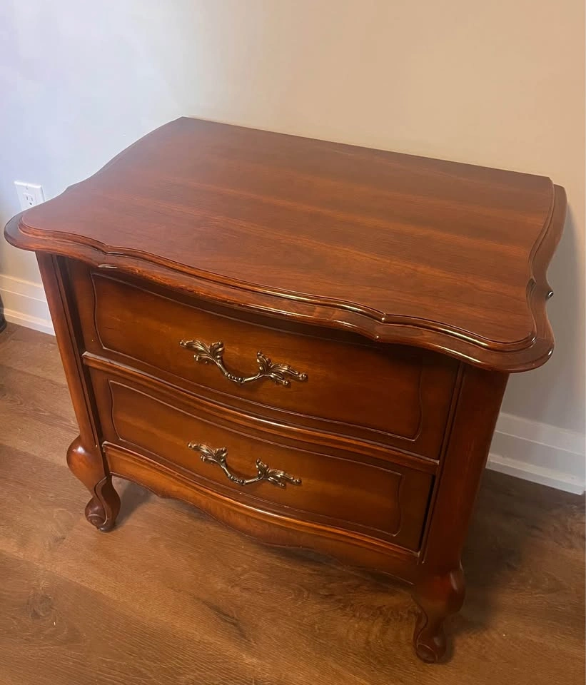 Solid Wood Nightstand with 2 Drawers - photo 2