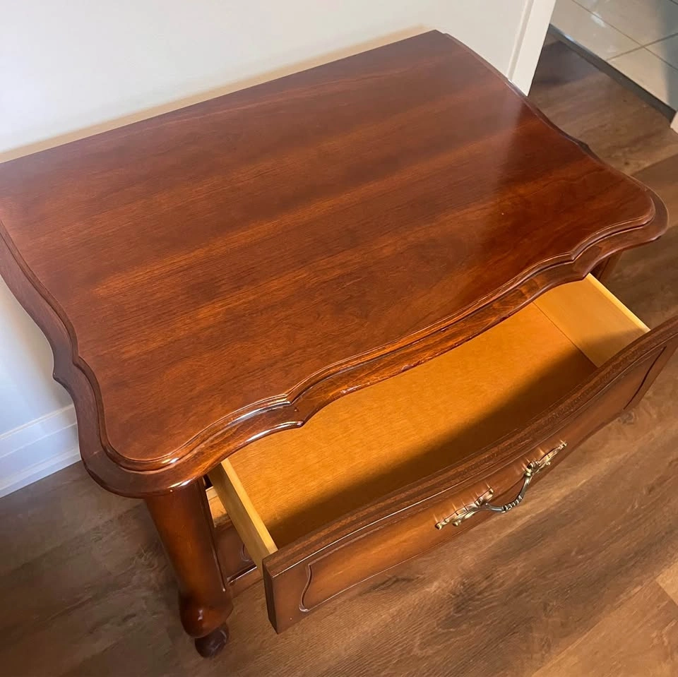 Solid Wood Nightstand with 2 Drawers - photo 3