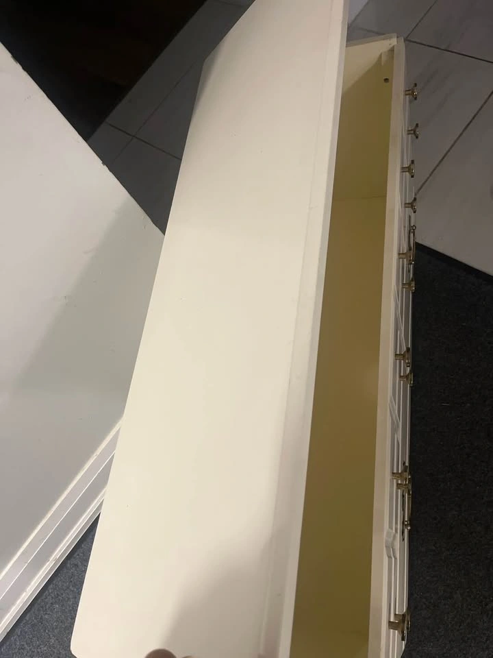 Vintage White Storage Bench - photo 2