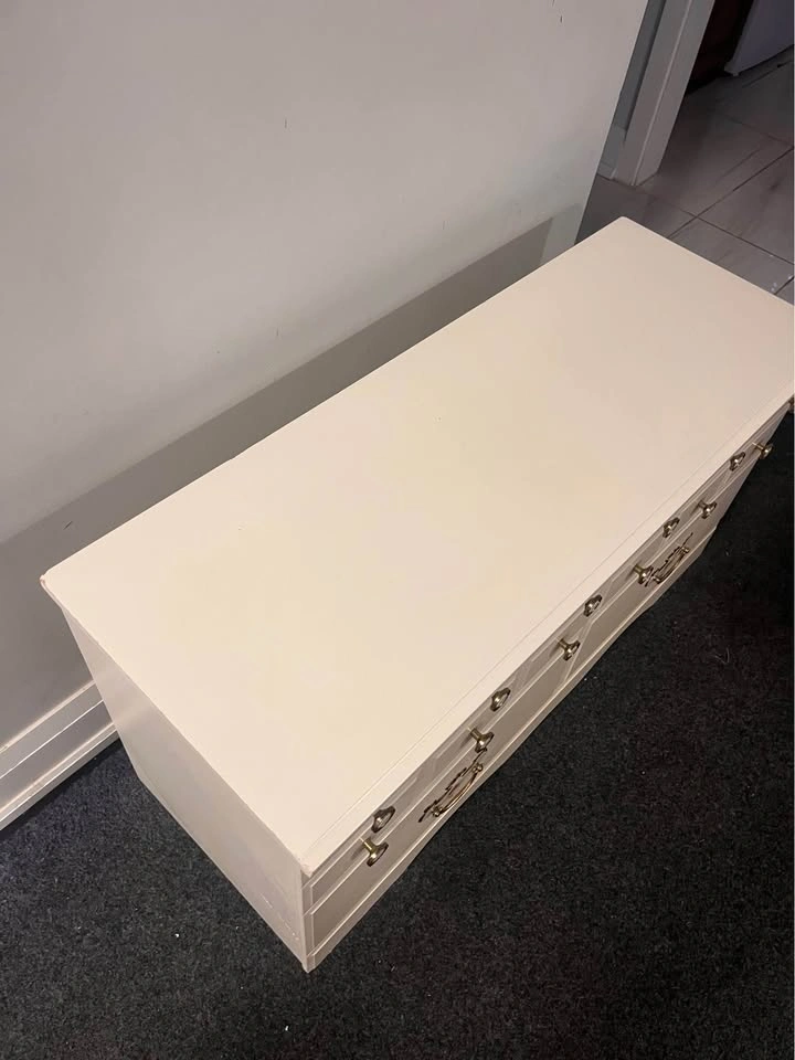 Vintage White Storage Bench - photo 3