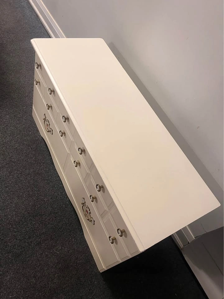 Vintage White Storage Bench - photo 4