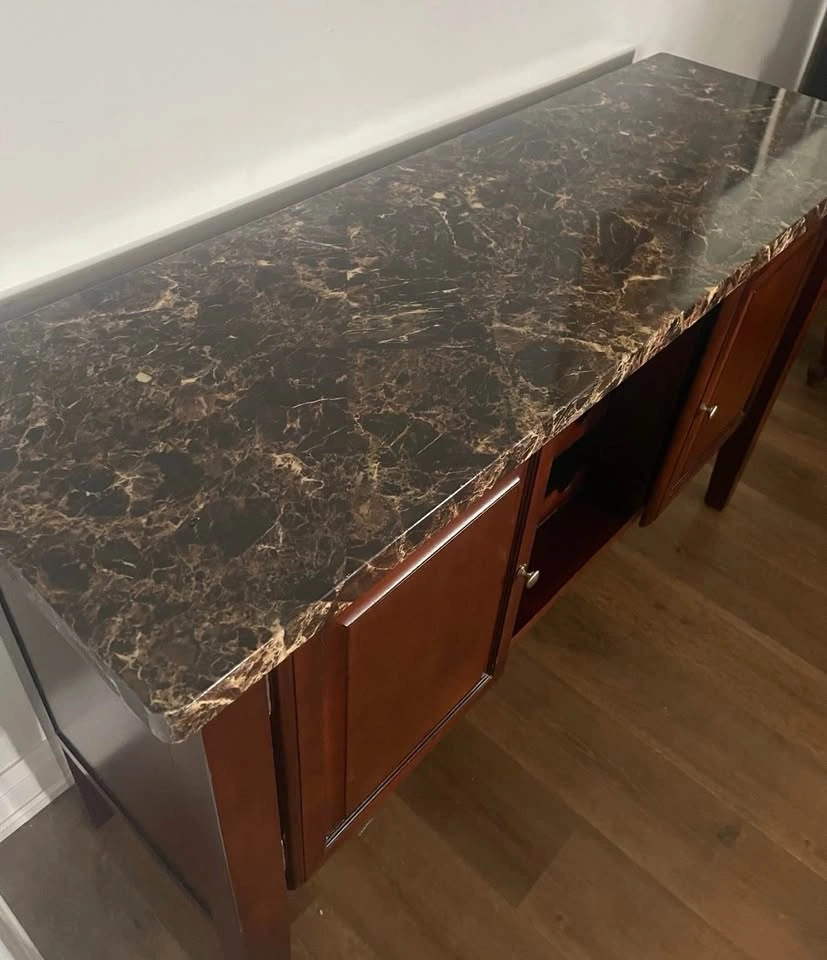 Wine Bar Cabinet with Faux Marble Top – 56” - photo 5