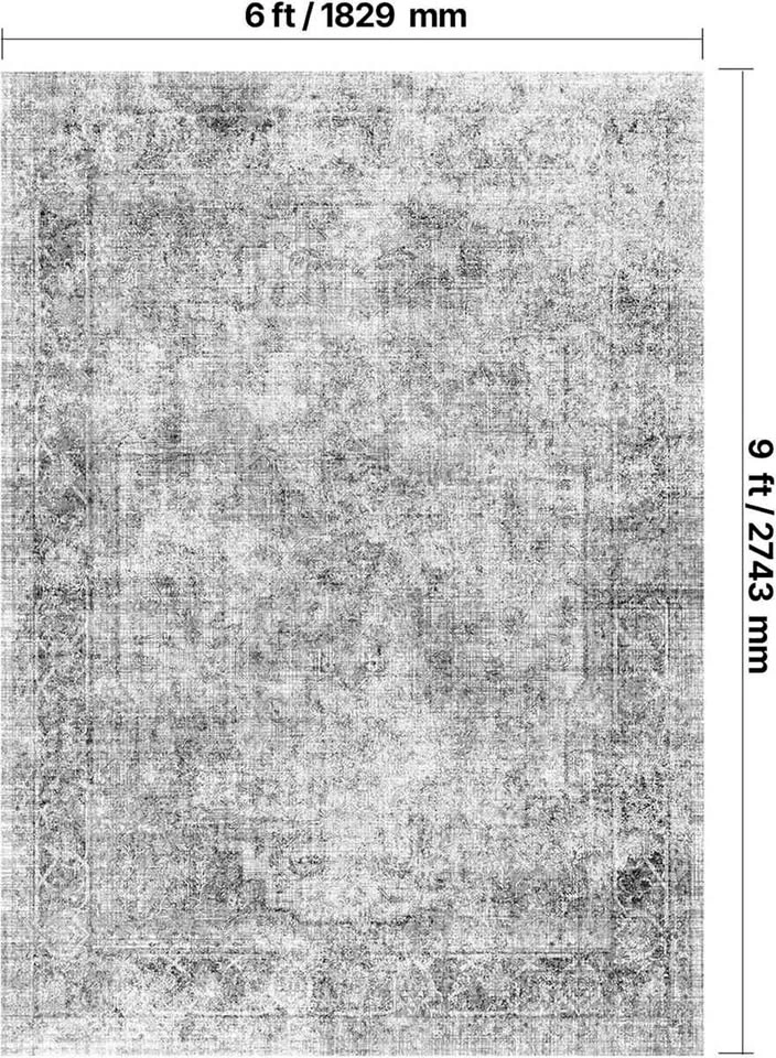 VEVOR Area Rug, 6 x 9 ft Large, Grey