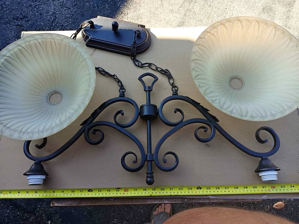 Vintage glass light fixture