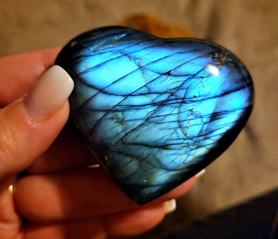 Gorgeous Blue Flash Labradorite Heart