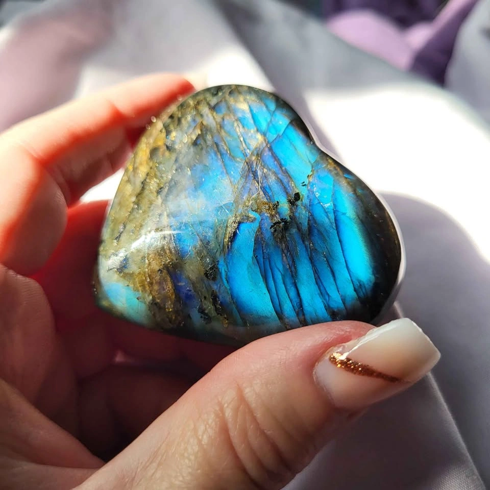 Gorgeous Blue Flash Labradorite Heart - photo 5