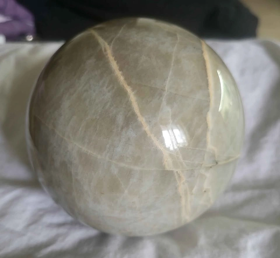 Large Green Moonstone Sphere – Blue Sheen - photo 2