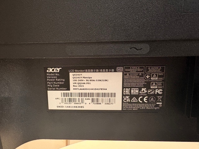 Acer QG 241 Y 23.8” Monitor - photo 3