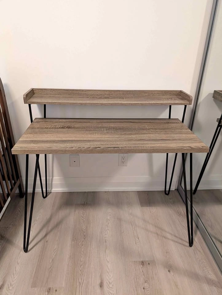 Modern Industrial Desk with Monitor Shelf