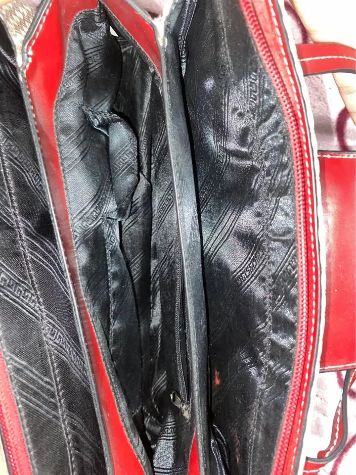 Red and Beige Handbag/Purse - photo 4