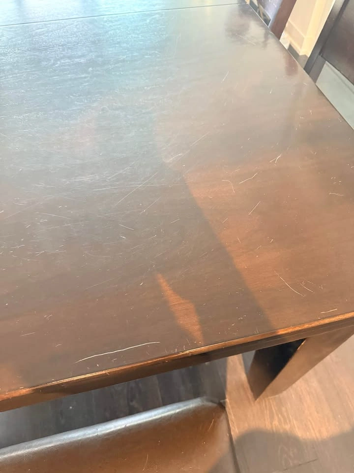 Dark Brown Solid Wood Table and Chairs Set - photo 4