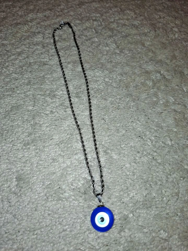 Silver Plated Men Necklace with Evil Eye