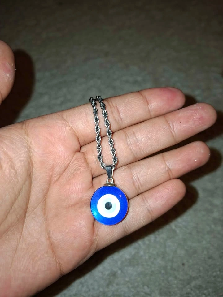 Silver Plated Men Necklace with Evil Eye - photo 2