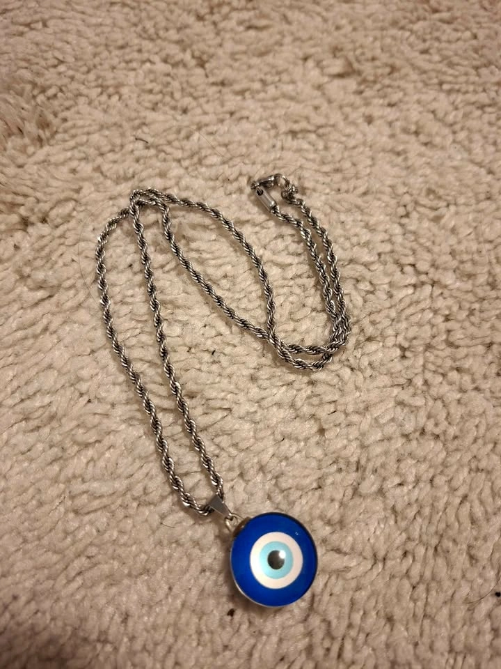 Silver Plated Men Necklace with Evil Eye - photo 3
