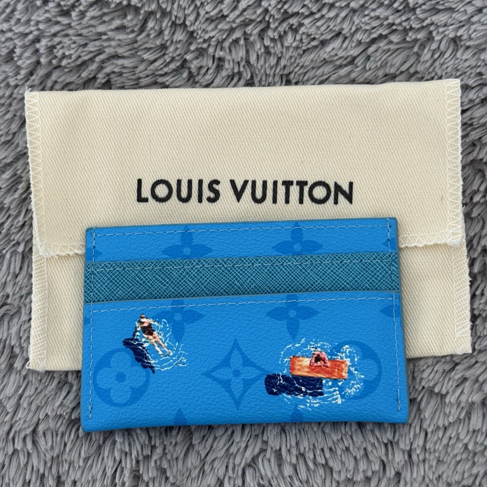 Louis Vuitton Pool Blue Swimming Coated Canvas Double Cardholder - photo 2