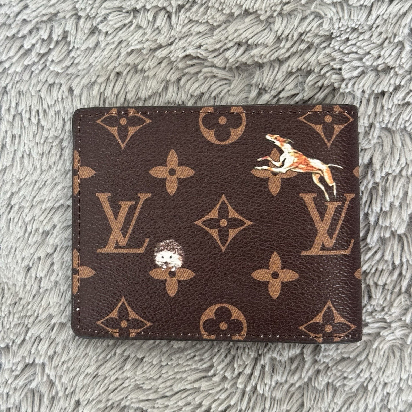 Louis Vuitton Brown Forest Animals Coated Canvas Slender Wallet - photo 2