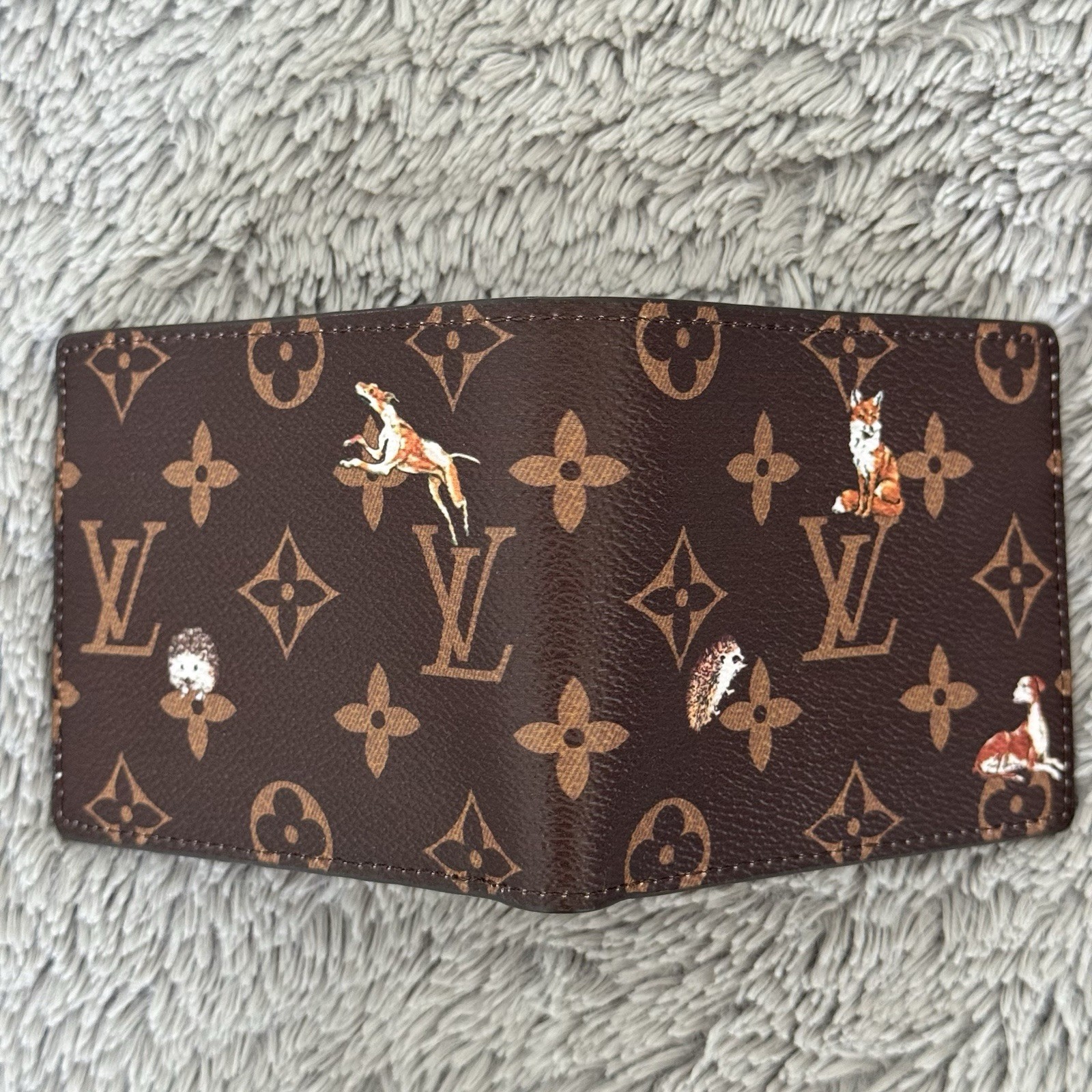 Louis Vuitton Brown Forest Animals Coated Canvas Slender Wallet - photo 3