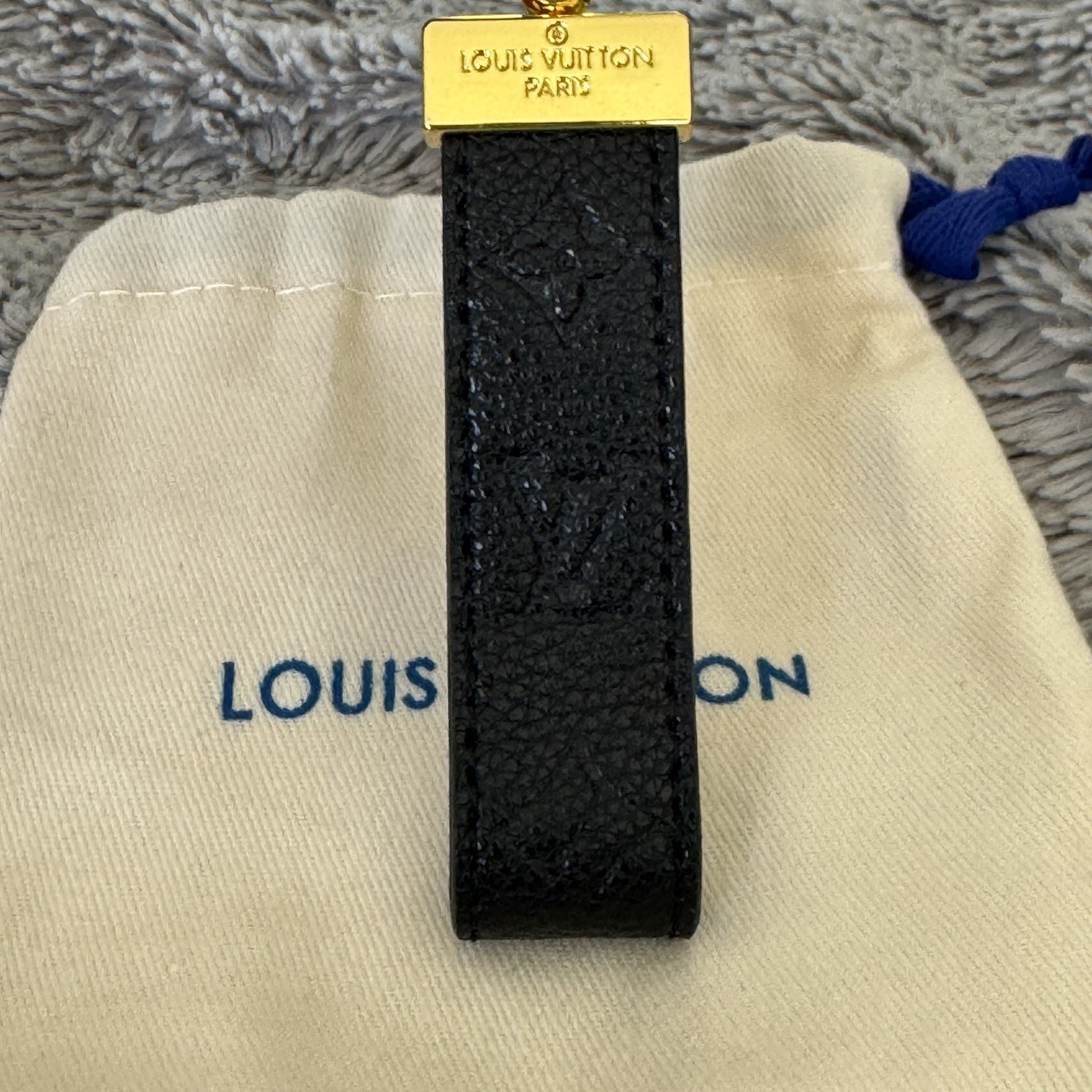 Black Eco Leather Key Chain LV - photo 2