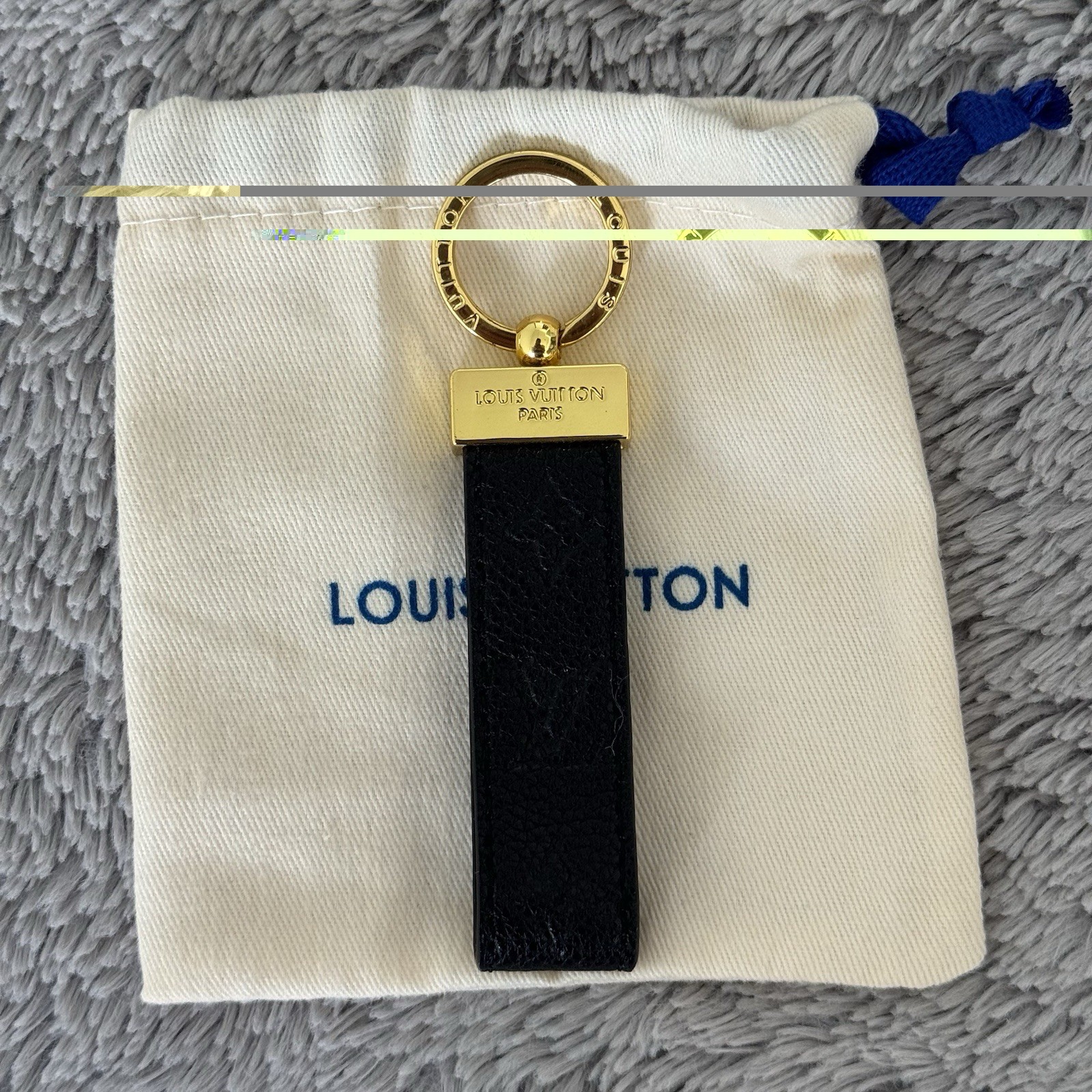 Black Eco Leather Key Chain LV - photo 4