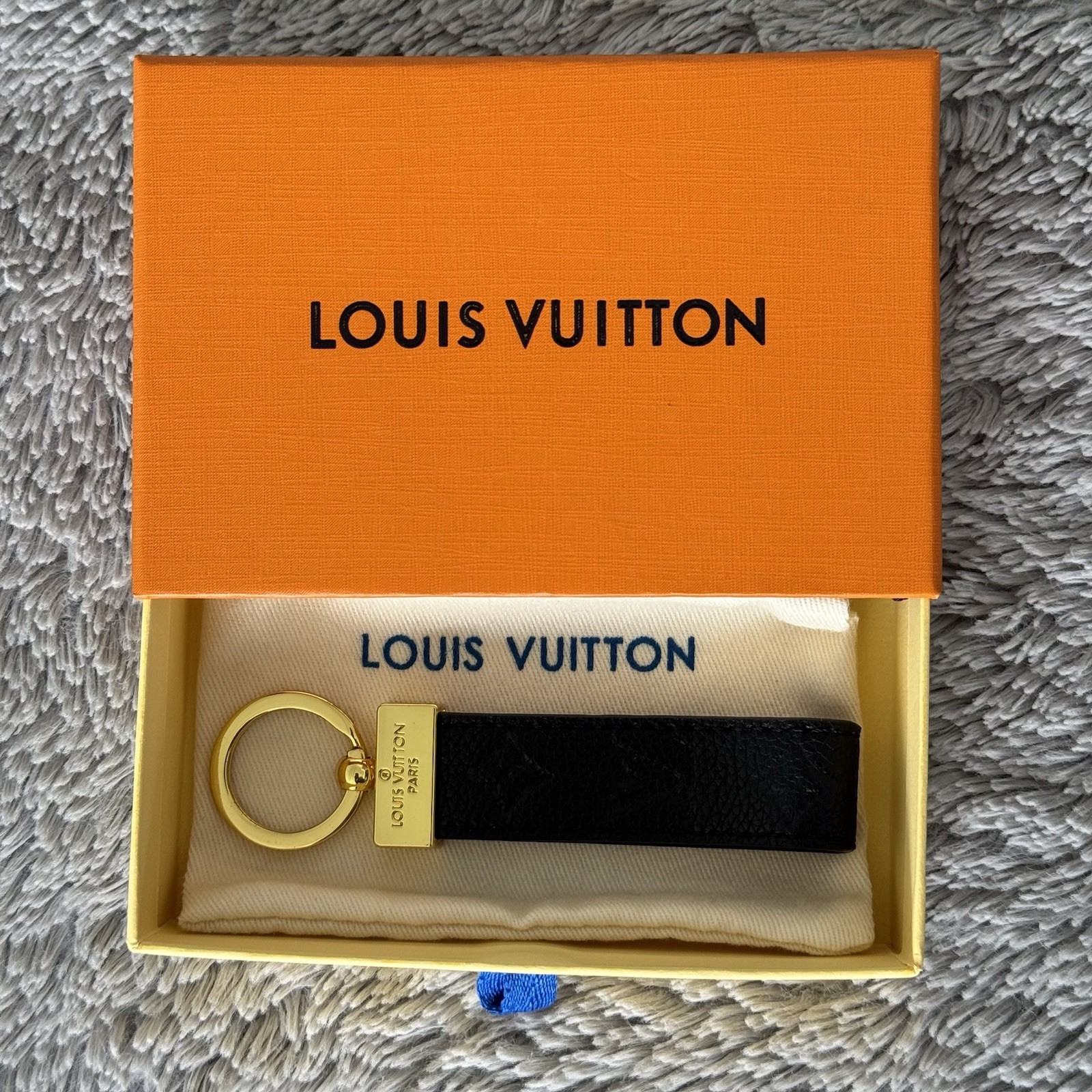 Black Eco Leather Key Chain LV - photo 5