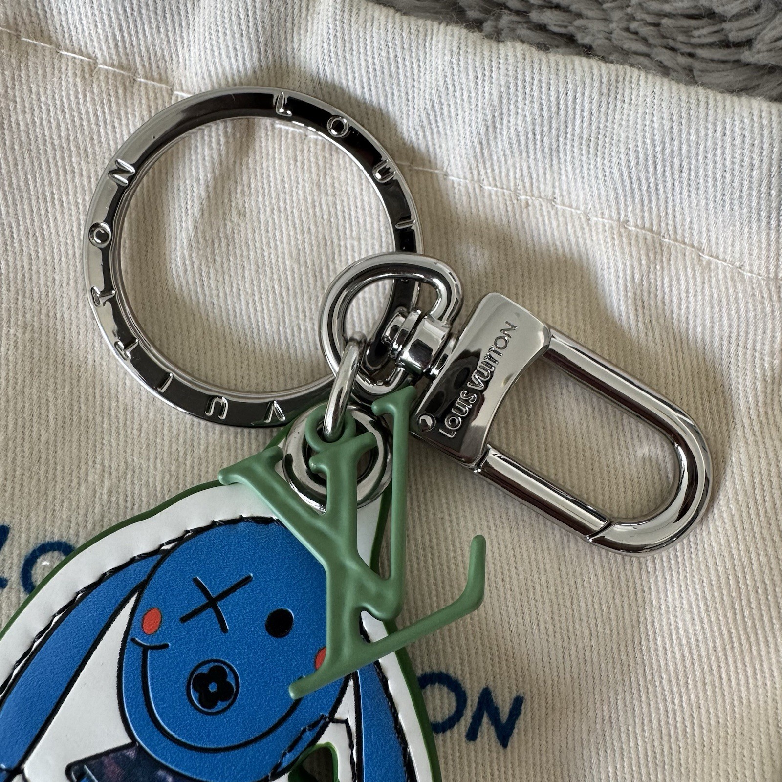 Blue Bunny Coated Canvas Key Chain LV - photo 2