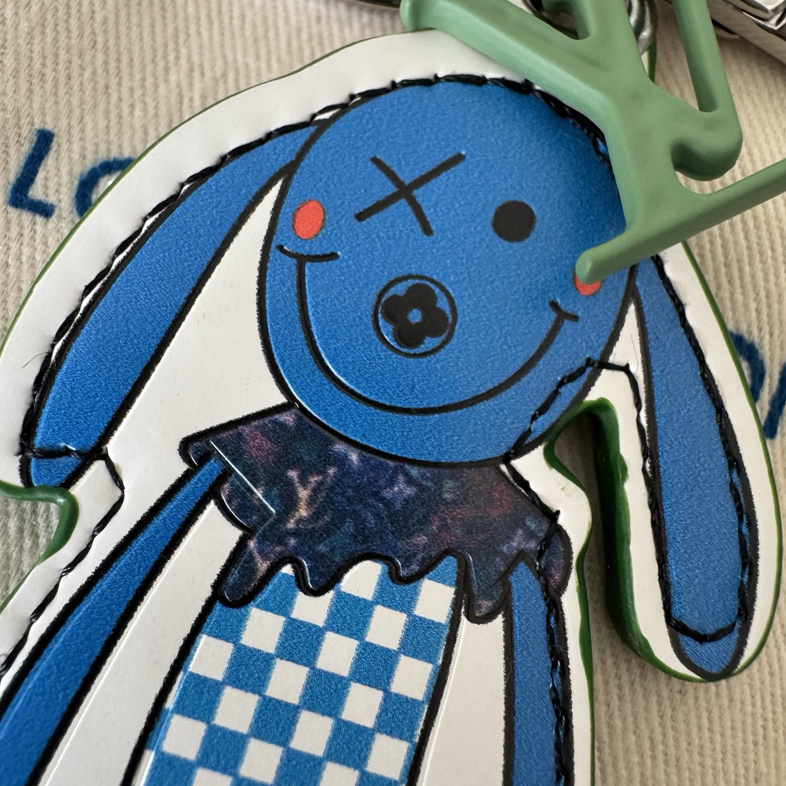 Blue Bunny Coated Canvas Key Chain LV - photo 3
