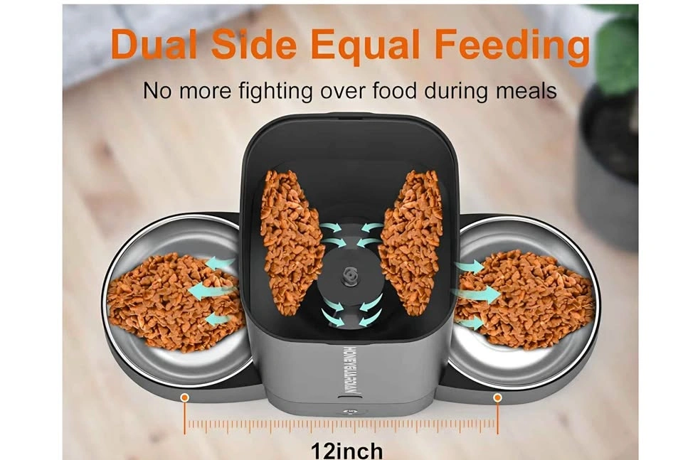 HoneyGuaridan Automatic Pet Feeder for Two Pets
