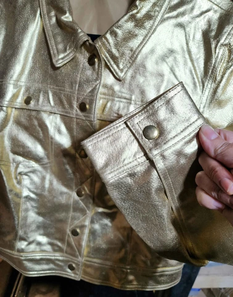 Gold leather jacket (04) - photo 3