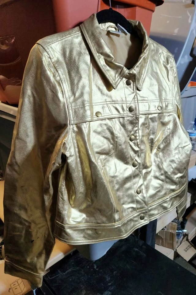 Gold leather jacket (04) - photo 4