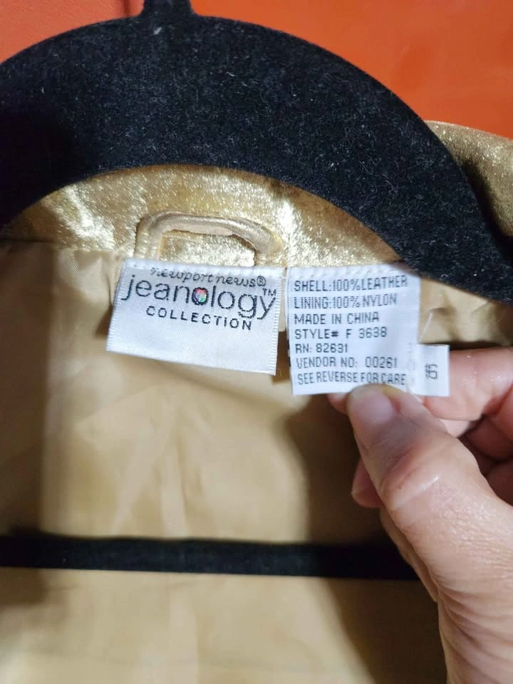 Gold leather jacket (04) - photo 5