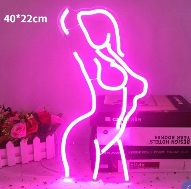 Woman LED Sign - Pink Neon
