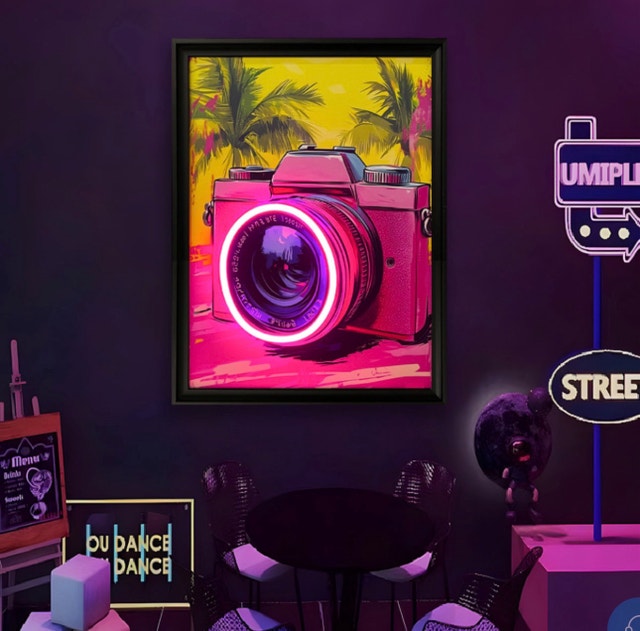 LED Wall Light "Camera" - Retro Palm Tree Design - photo 3