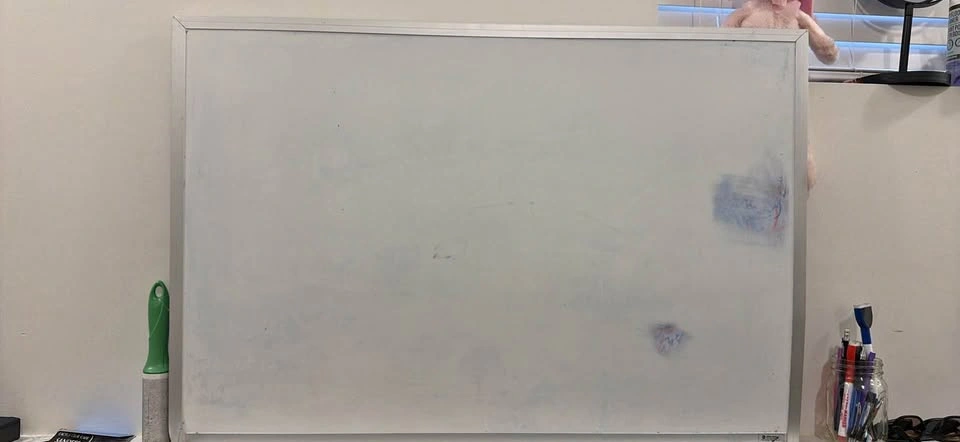 White Board with Markers & Duster