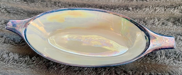 Vintage 1950s Iridescent Lustreware Dish - Mother of Pearl