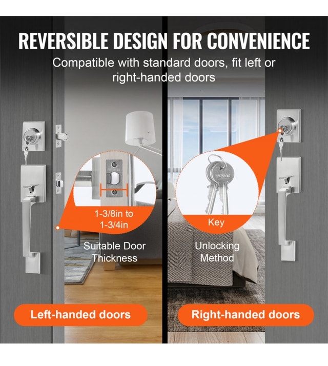 Brand New Satin Nickel Door Lock Set - photo 3