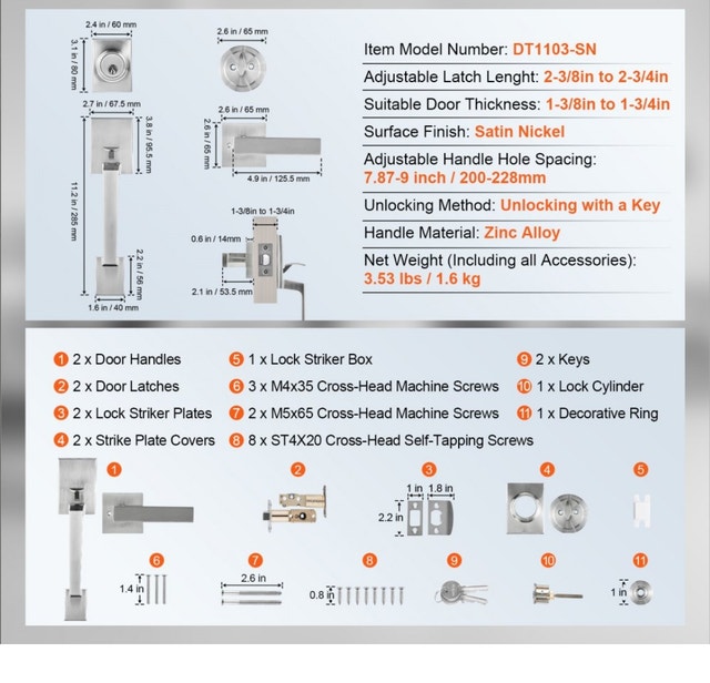 Brand New Satin Nickel Door Lock Set - photo 4