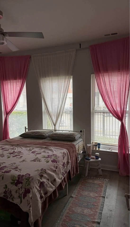 Linen Curtains Sets - 3 Pink/White, 3 Beige/White, 2 Double Laye - photo 4