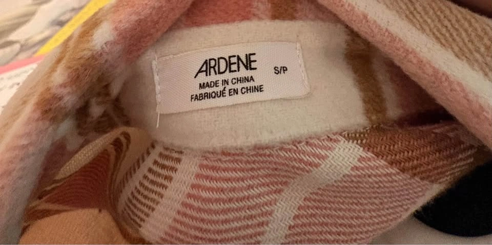 Ardene Pink White Brown Plaid Flannel Shacket S/P - photo 4