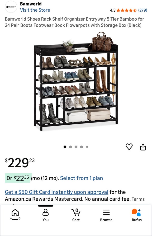 Bamworld Shoe Rack/Storage Shelf