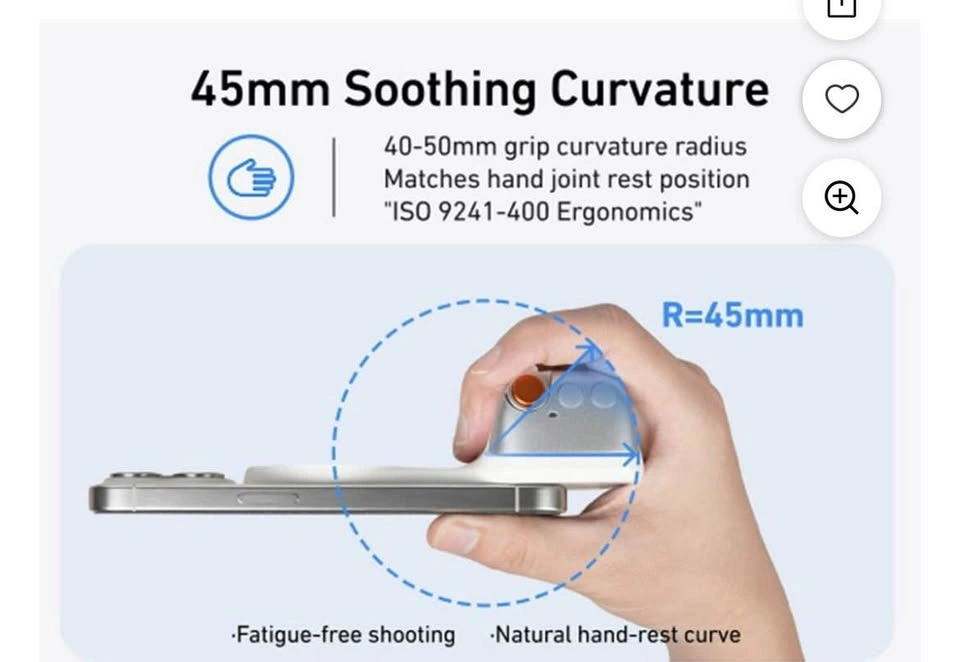 Magnetic Phone Camera Grip w/ Wireless Shutter - photo 3