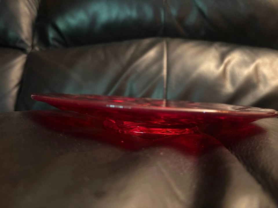 Vintage Ruby Red Viking Glass Candy Dish - photo 2