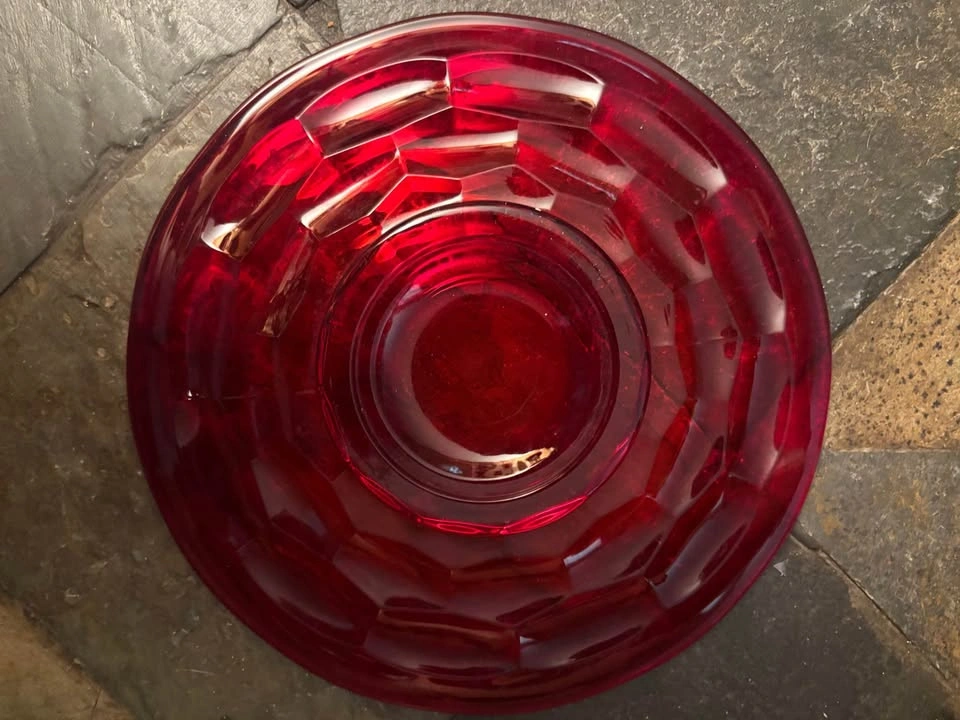Vintage Ruby Red Viking Glass Candy Dish - photo 3
