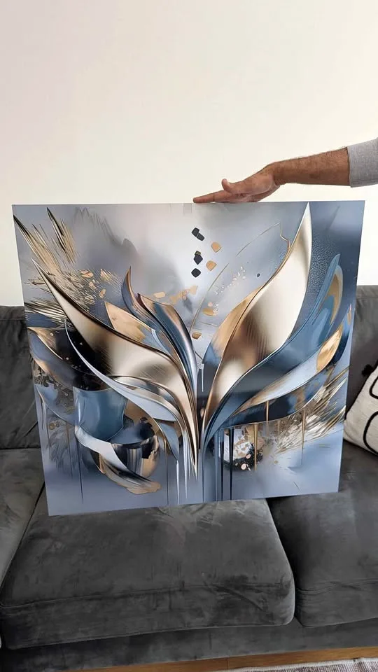 New Modern Abstract Wall art. 3D print on Aluminum sheet. thumbnail