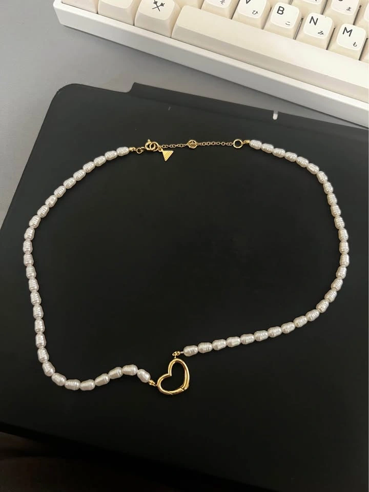 ALDO Pearl Necklace with Heart Pendant