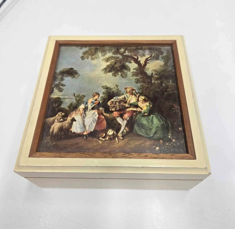 Vintage Rococo Musical Jewelry Box - Western Germany